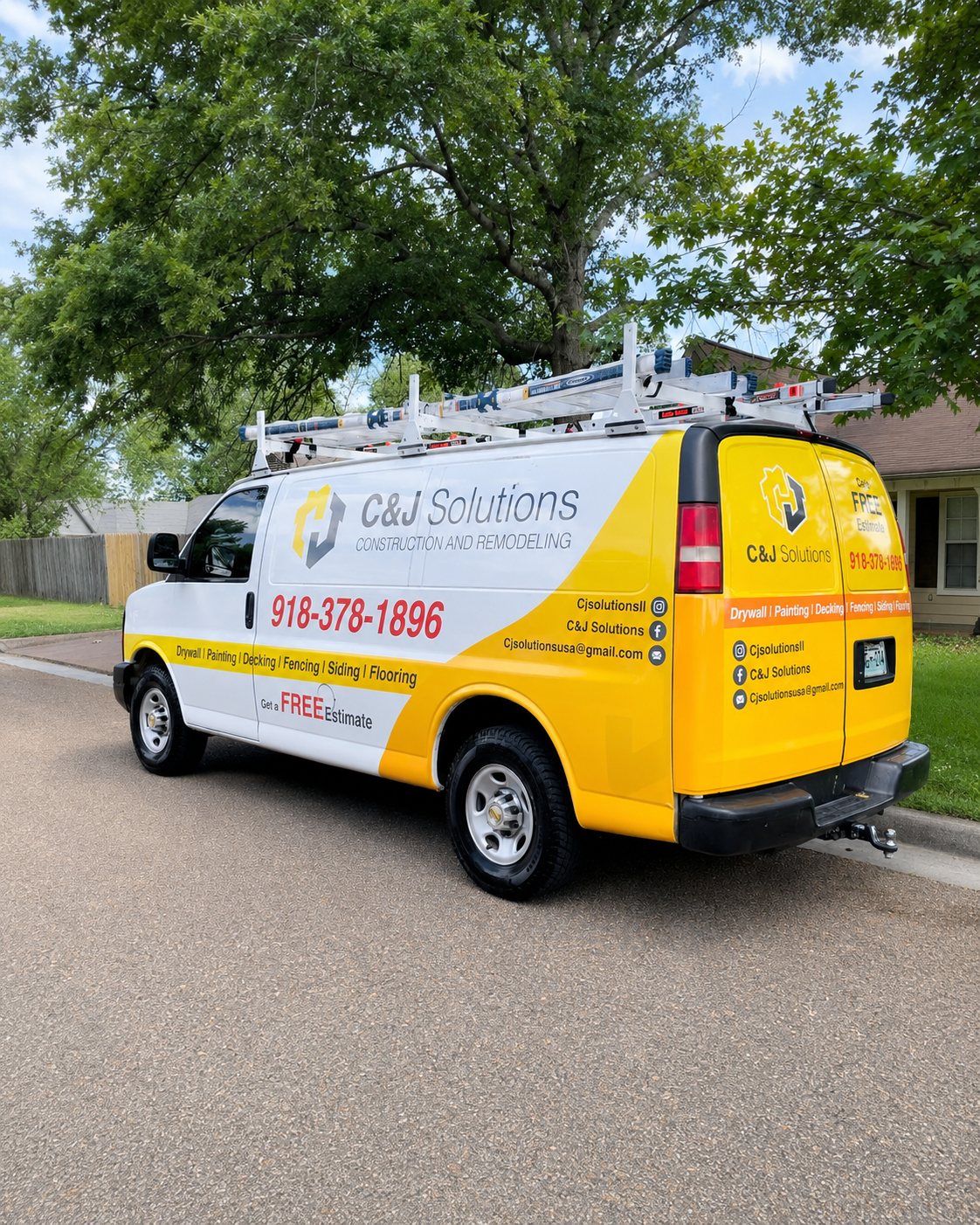 C&J SolutionsFL branded company van